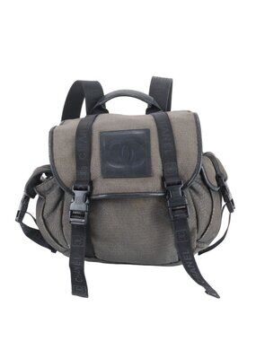 Chanel Sports Line CC Logo Leather Backpack Black Mem